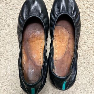 Tieks Black Leather Ballet Flats-Size 8